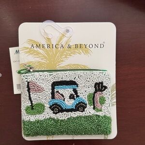 America & Beyond Beaded Golf Cart Coin Purse - Green/White